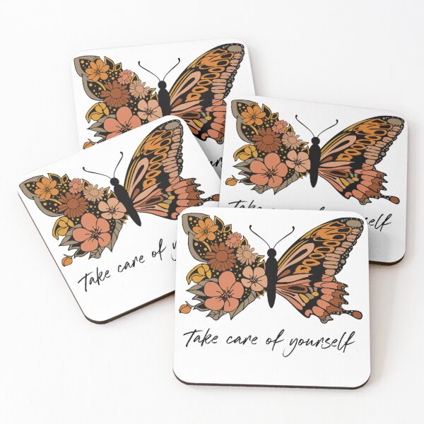 Item preview, VINTAGE AND BUTTERFLIY FLORAL QUOTE " TAKE CARE OF YOURSELF  " MENTAL HEALTH AWARENESS ESSENTIAL TSHIRT GIFT FOR WIFE GIFT FOR GIRLFRIEND GIFT FOR MOTHER GIFT FOR SISTER  designed and sold by GhostAmine.