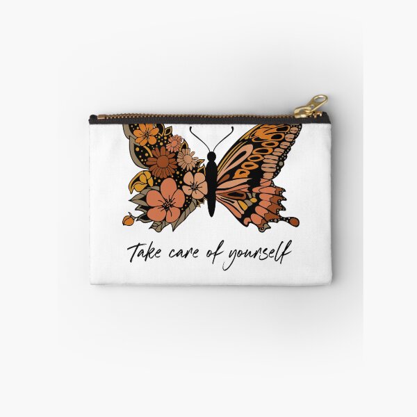 Item preview, VINTAGE AND BUTTERFLIY FLORAL QUOTE " TAKE CARE OF YOURSELF  " MENTAL HEALTH AWARENESS ESSENTIAL TSHIRT GIFT FOR WIFE GIFT FOR GIRLFRIEND GIFT FOR MOTHER GIFT FOR SISTER  designed and sold by GhostAmine.