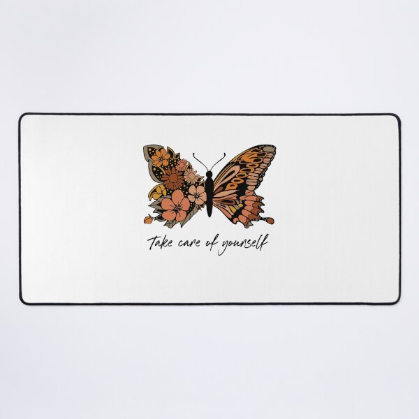 Item preview, VINTAGE AND BUTTERFLIY FLORAL QUOTE " TAKE CARE OF YOURSELF " MENTAL HEALTH AWARENESS ESSENTIAL TSHIRT GIFT FOR WIFE GIFT FOR GIRLFRIEND GIFT FOR MOTHER GIFT FOR SISTER designed and sold by GhostAmine.