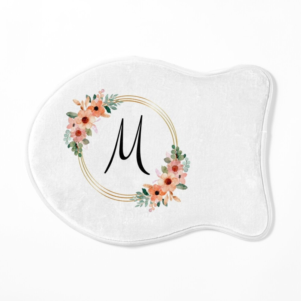 Floral Monogram M Embroidery Design