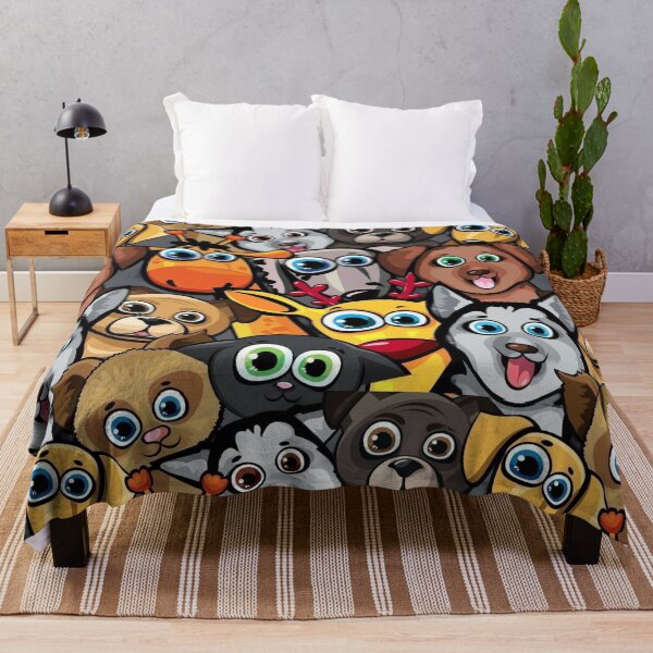 Item preview, seamless pattern animal pattern with dogs, cat, deer and giraffe designed and sold by ketkidesign.
