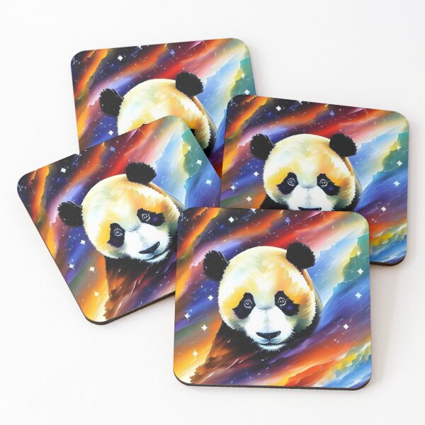 Item preview, Panda In Outer Space Colorful Paint AI Generated Artwork designed and sold by RaccoonUprising.