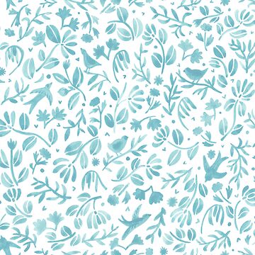 Artwork thumbnail, little birds and flowers by Aquilicun