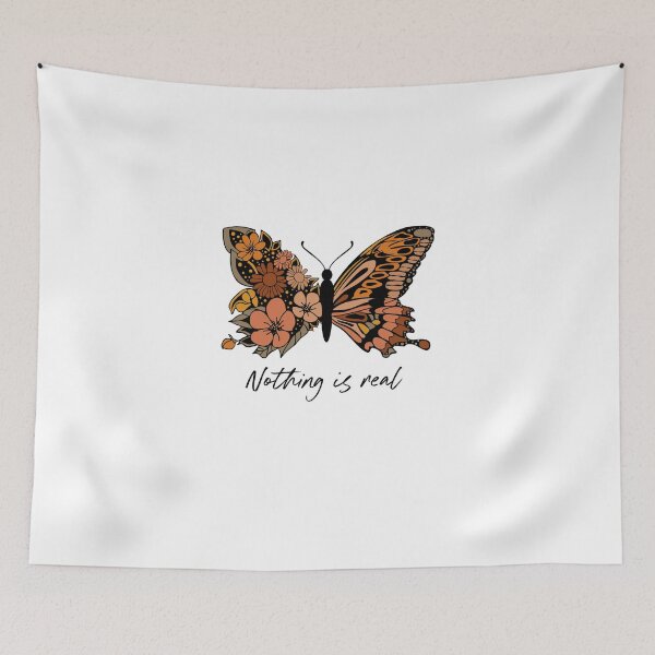 Item preview,  VINTAGE AND BUTTERFLIY FLORAL QUOTE " NOTHING IS REAL " MENTAL HEALTH AWARENESS ESSENTIAL TSHIRT GIFT FOR WIFE GIFT FOR GIRLFRIEND GIFT FOR MOTHER GIFT FOR SISTER  designed and sold by GhostAmine.