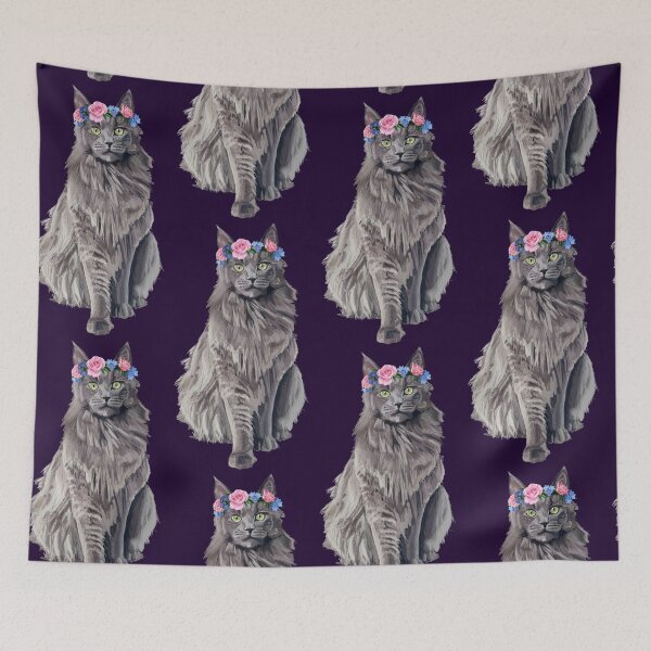 Item preview, Green Eyed Cat Portrait designed and sold by DrawBotanical.