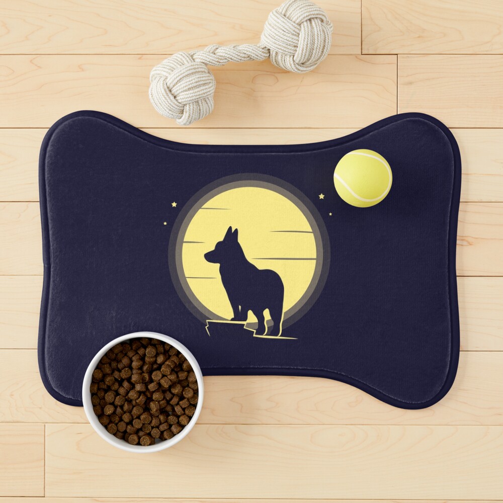 Corgi moon silhouette Pet Mat