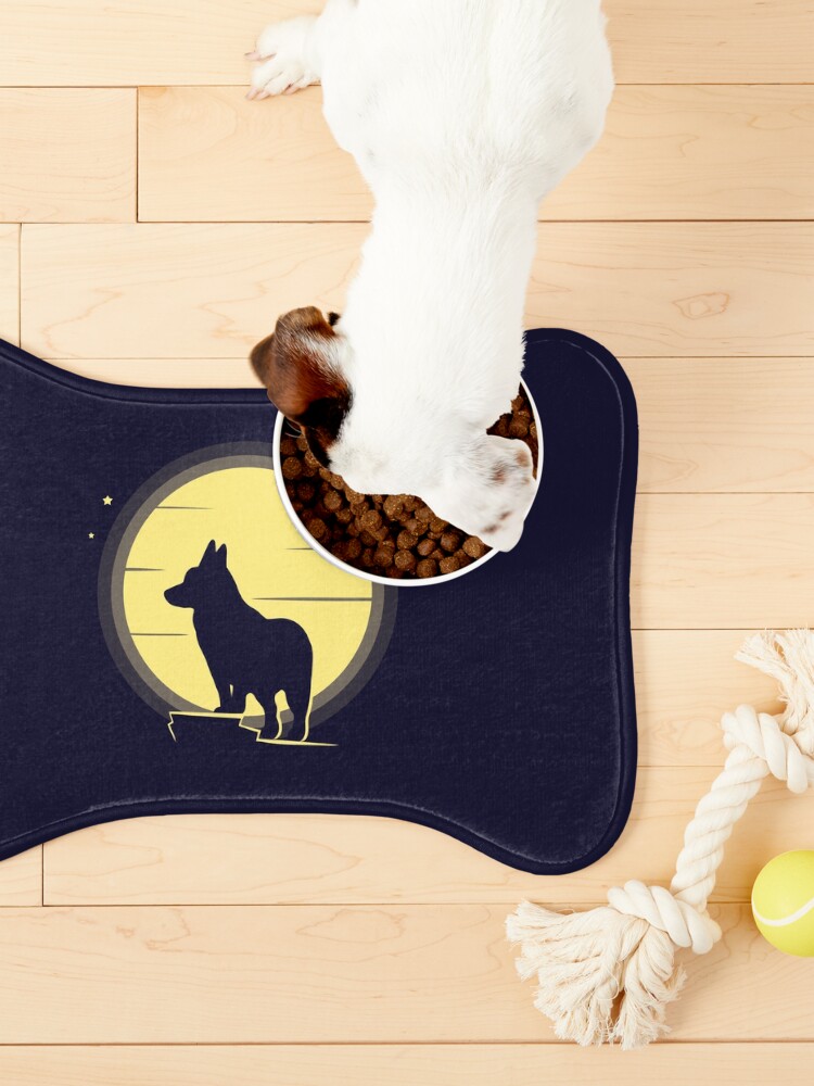 Alternate view of Corgi moon silhouette Pet Mat
