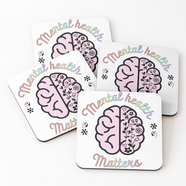 Item preview, VINTAGE AND COLORFUL  FLORAL AND BRAIN  QUOTE "MENTAL HEALTH MATTERS" MENTAL HEALTH AWARENESS ESSENTIAL TSHIRT designed and sold by GhostAmine.