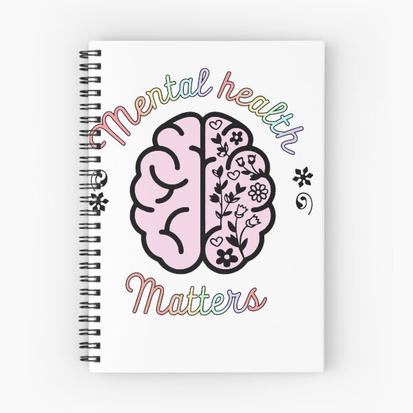 Item preview, VINTAGE AND COLORFUL  FLORAL AND BRAIN  QUOTE "MENTAL HEALTH MATTERS" MENTAL HEALTH AWARENESS ESSENTIAL TSHIRT designed and sold by GhostAmine.