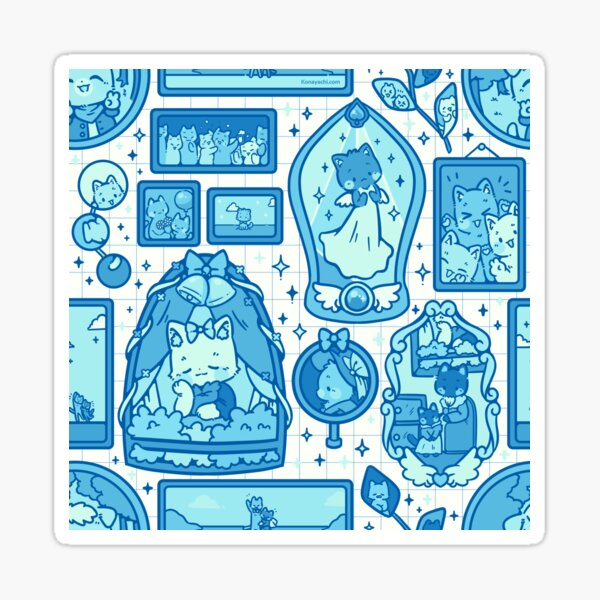 Cats in Frames (Blue Sky) Sticker