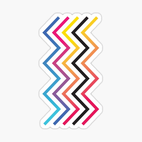 Color And Shape Zig Zag Sticker For Sale By Cryptodresscode Redbubble