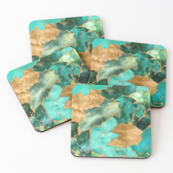 Item preview, Emerald Green and Gold abstract designed and sold by k9printart.
