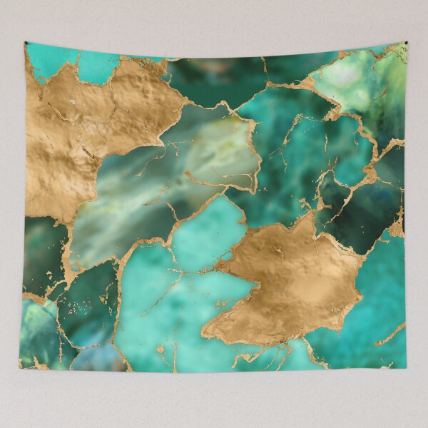 Item preview, Emerald Green and Gold abstract designed and sold by k9printart.