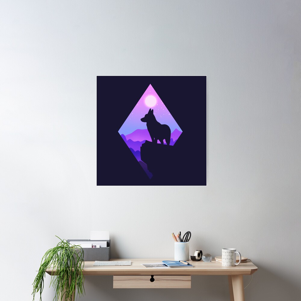 Corgi skirt silhouette Poster