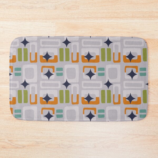 Item preview, Retro Core Aesthetic Geometric Rectangles And Cosmic Atomic Sparkle Stars Blue Gray designed and sold by scorpiolane.