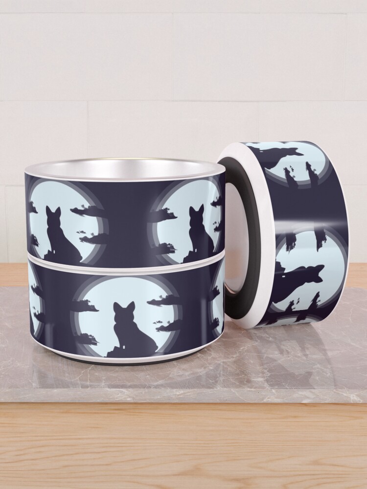 Alternate view of Corgi Cloud's silhouette Pet Bowl
