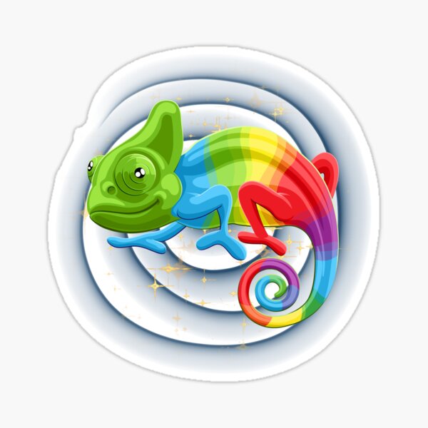 Rainbow Chameleon Sticker For Sale By Creativemagi Redbubble 5118