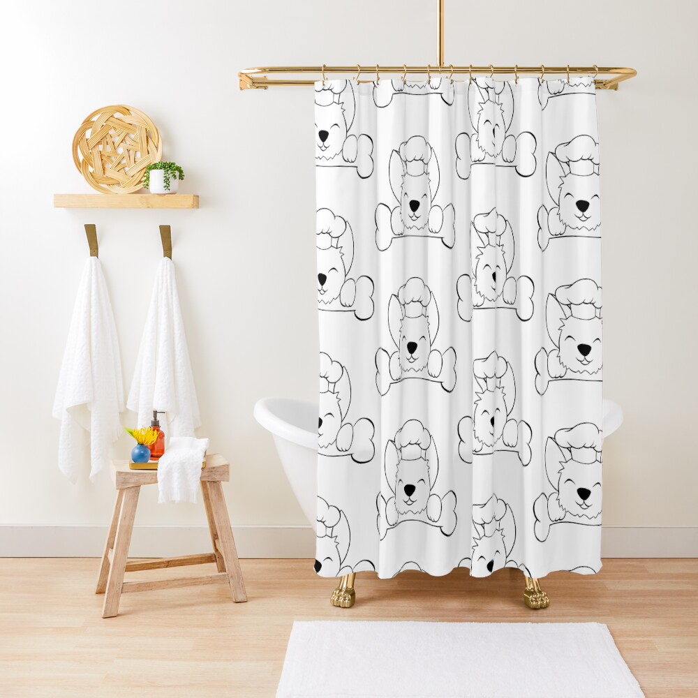 hungry corgi Shower Curtain