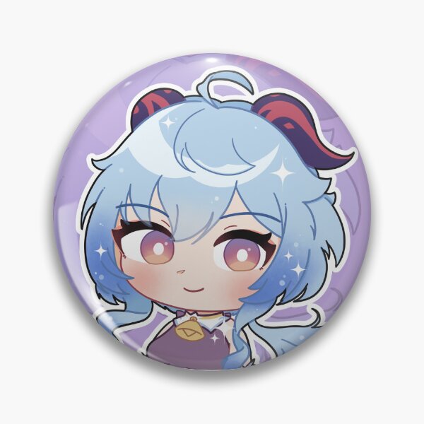 Item preview, Ganyu Pin Button Badge designed and sold by hachigatsu.