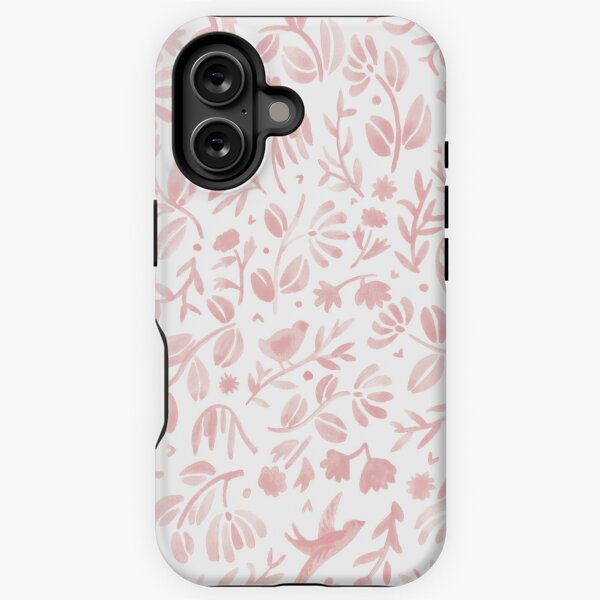 Little birds and pink flowers iPhone Tough Case