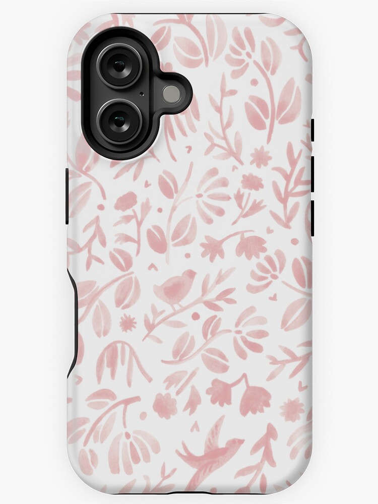 Imagen 1 de 4, Funda de iPhone con la obra Pajaritos y flores rosas, diseñada y vendida por Aquilicun.