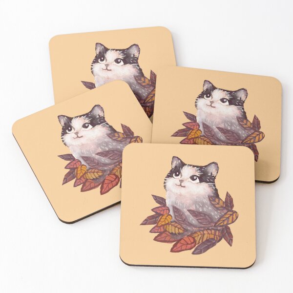 Item preview, A Cat and Warm Autumn Leaves designed and sold by mauricucumber.
