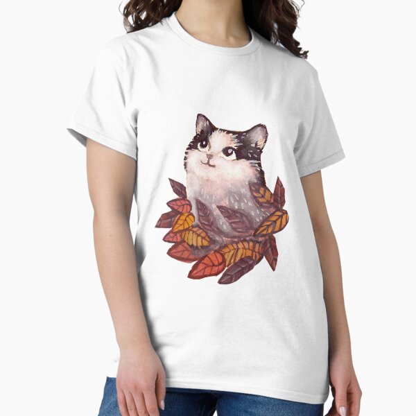 Vista previa del artículo con la obra «Un gato y cálidas hojas de otoño», diseñado y vendido por mauricucumber.