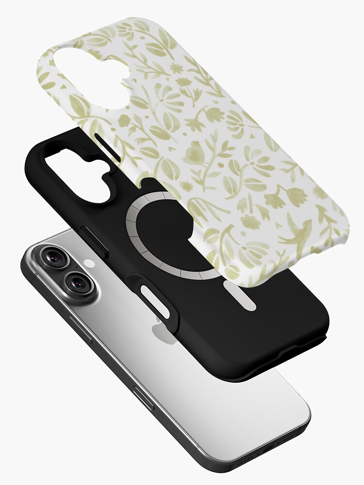 Imagen 2 de 4, Funda de iPhone con la obra Pajaritos y flores amarillas, diseñada y vendida por Aquilicun.