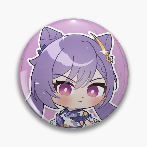 Item preview, Keqing Pin Button Badge designed and sold by hachigatsu.