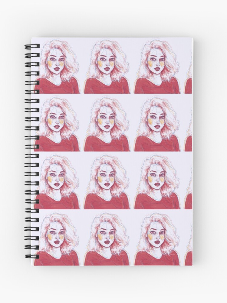 Cuaderno de espiral «Dibujo a lápiz de la chica del arte Tumblr» de  queenvvivy | Redbubble