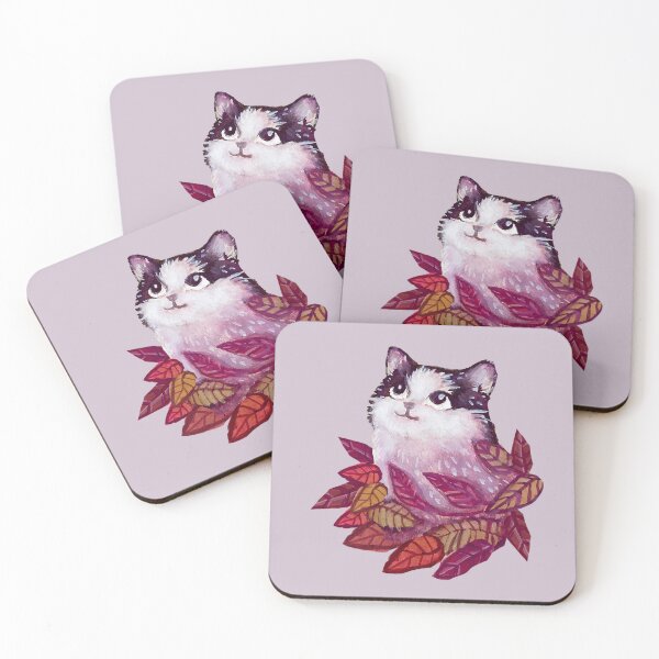 Item preview, A Cat And Cool Autumn Leaves designed and sold by mauricucumber.