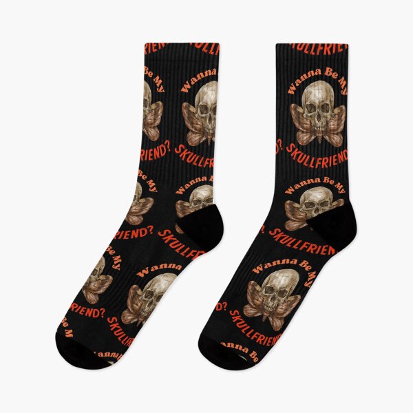 Item preview, WANNA BE MY SKULLFRIEND? -4- (in black) - Spooky Skull | Happy Halloween | Funny Halloween | Halloween Costume designed and sold by CosmicStory.