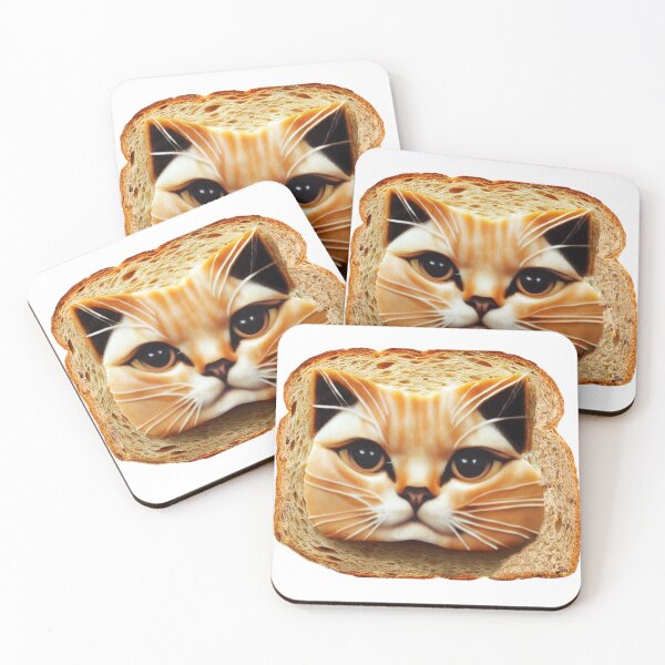 Item preview, Cat face on bread, cat art designed and sold by YZO-Design.