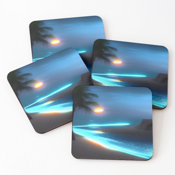 Item preview, Bioluminescent Beach at Night, Ai Generated Art  designed and sold by ACC .