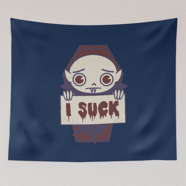 Item preview, I Suck - Kawaii Vampire - funny cheeky Dad Joke fun pun designed and sold by WeirdPunderful.