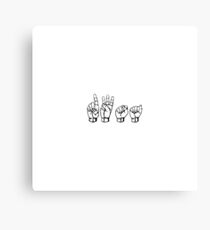 DWSA Fingerspelling black text Canvas Print