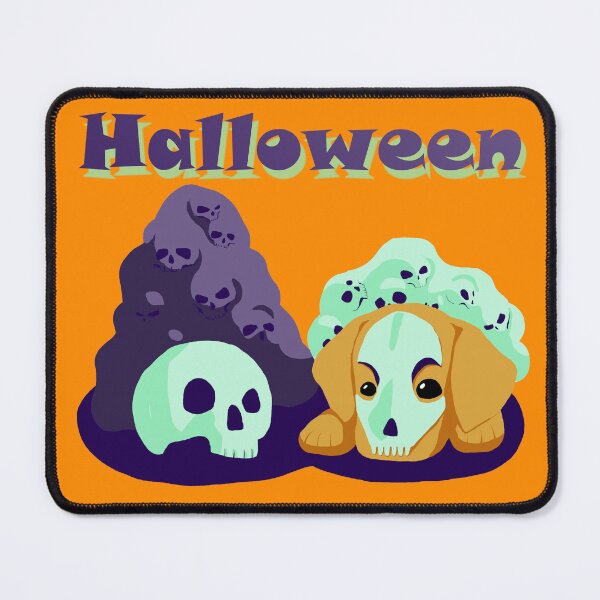 Item preview, Halloween purple green skulls with Labrador designed and sold by MindToPaper.