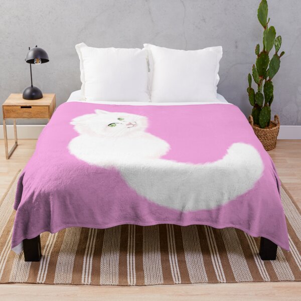 Item preview, Cute Fluffy White Cat designed and sold by chillaxcats.