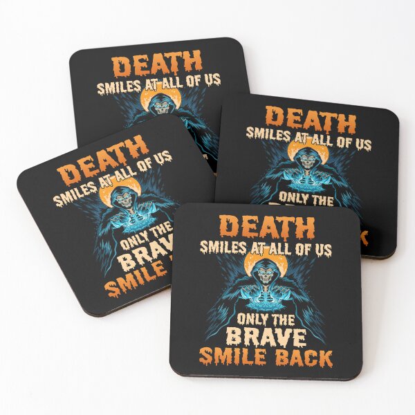Item preview, Death Smiles At All Of Us Only The Brave Smile Back Halloween Holiday Gift designed and sold by kibbeegaddisi.