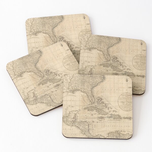 Item preview, Vintage Map of the Carribbean and Gulf of Mexico designed and sold by IlluminatedPage.