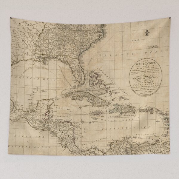 Item preview, Vintage Map of the Carribbean and Gulf of Mexico designed and sold by IlluminatedPage.