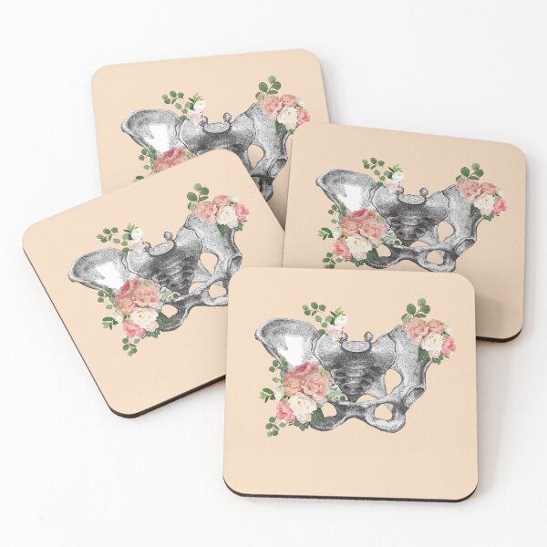 Item preview, Rose and anatomy female pelvis, floral, feminism, anatomy, anatomical art, female bones of the pelvis designed and sold by Collagedream.