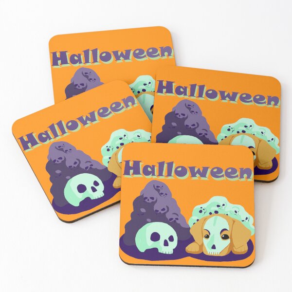 Item preview, Halloween purple green skulls with Labrador designed and sold by MindToPaper.