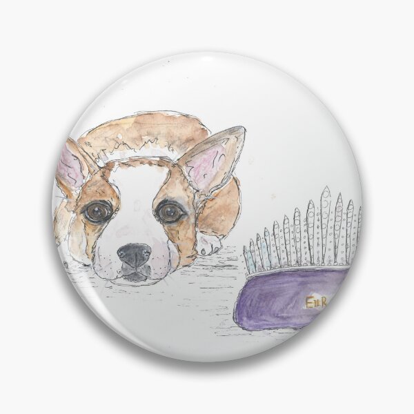 Item preview, Queen Elizabeth's corgi with tiara tribute illustration. designed and sold by DebTheZeb.