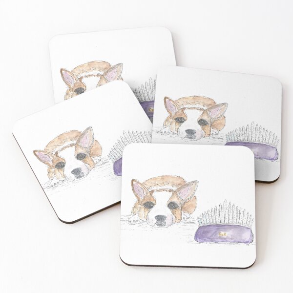 Item preview, Queen Elizabeth's corgi with tiara tribute illustration. designed and sold by DebTheZeb.