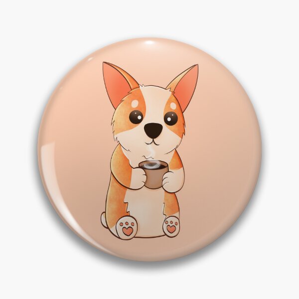 Item preview, Corgi drinking coffee designed and sold by Ameliamaar.