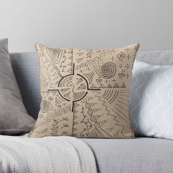 4 directions Throw Pillow