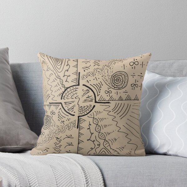 4 directions Throw Pillow