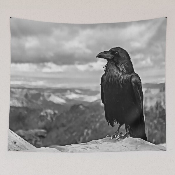Item preview, Raven Sitting on Rock  designed and sold by EcoArtLab.