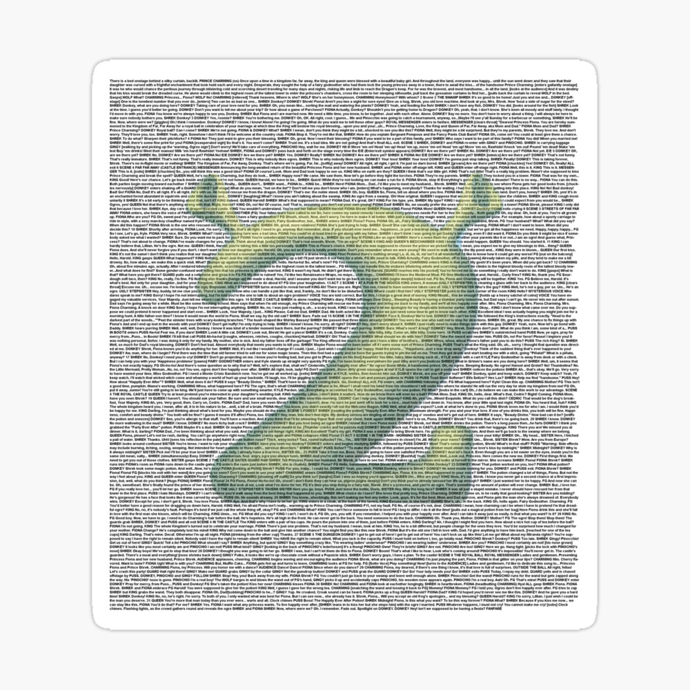 Shrek 2 Script in its Entirety Poster for Sale by LiquidSapphir3 |  Redbubble